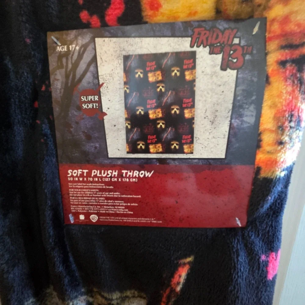 Friday the 13th Jason Voorhees Soft Plush Throw Blanket 50 x 60 Inch Horror New